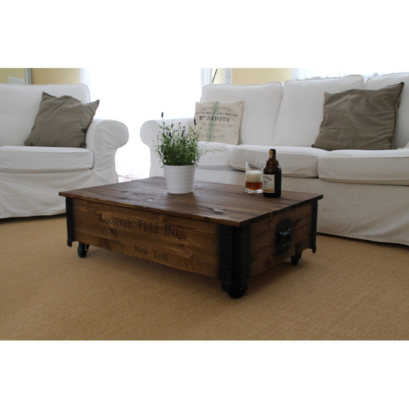 Adamski Solid Wood Coffee Table, Dark brown