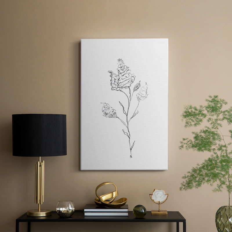 Croquis floral - galerie Cavas sur mesure, H 27 po x l 18 po