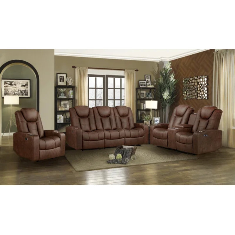 Ensemble de salon configurable, Brun