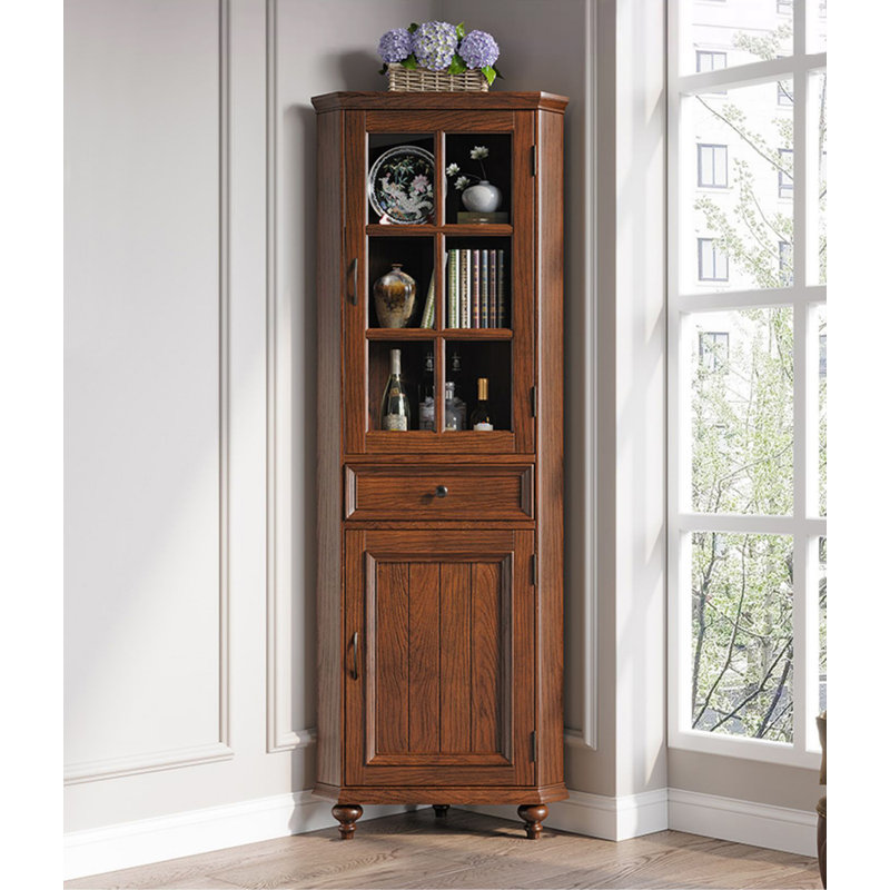 Armoire de rangement en verre Pure, Brun