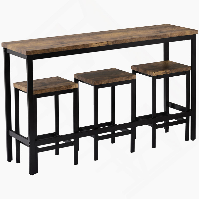 Ensemble de table de salle à manger à hauteur de comptoir avec 3 tabourets et ensemble de table de pub