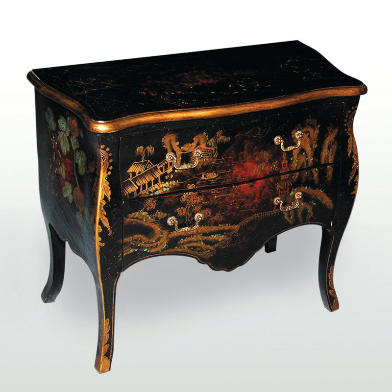 Commode décorative 2 tiroirs chinoiserie bombay