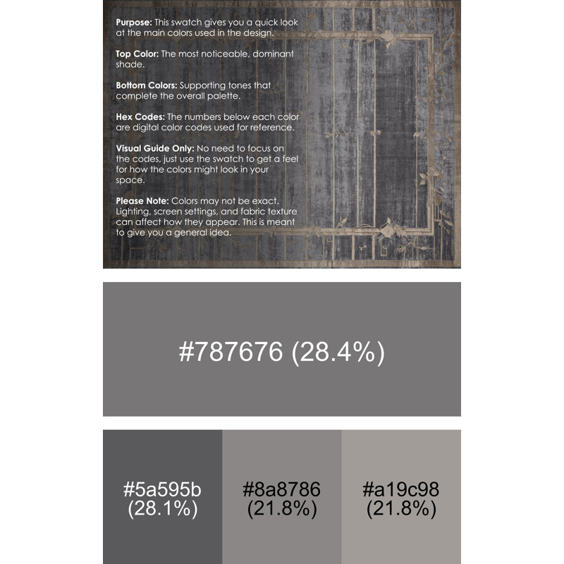 Machine Washable Gray Area Rug, Rectangle 2' x 3'