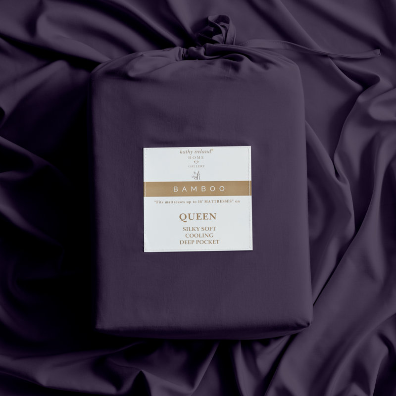 Ensemble de draps 6 pièces Kathy Ireland , Ensemble de draps pour taille de lit double avec s, Aubergine