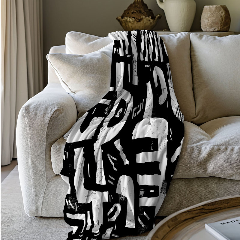 Artistic People Patterns - 1 pièce Sherpa Premium, Grand lit