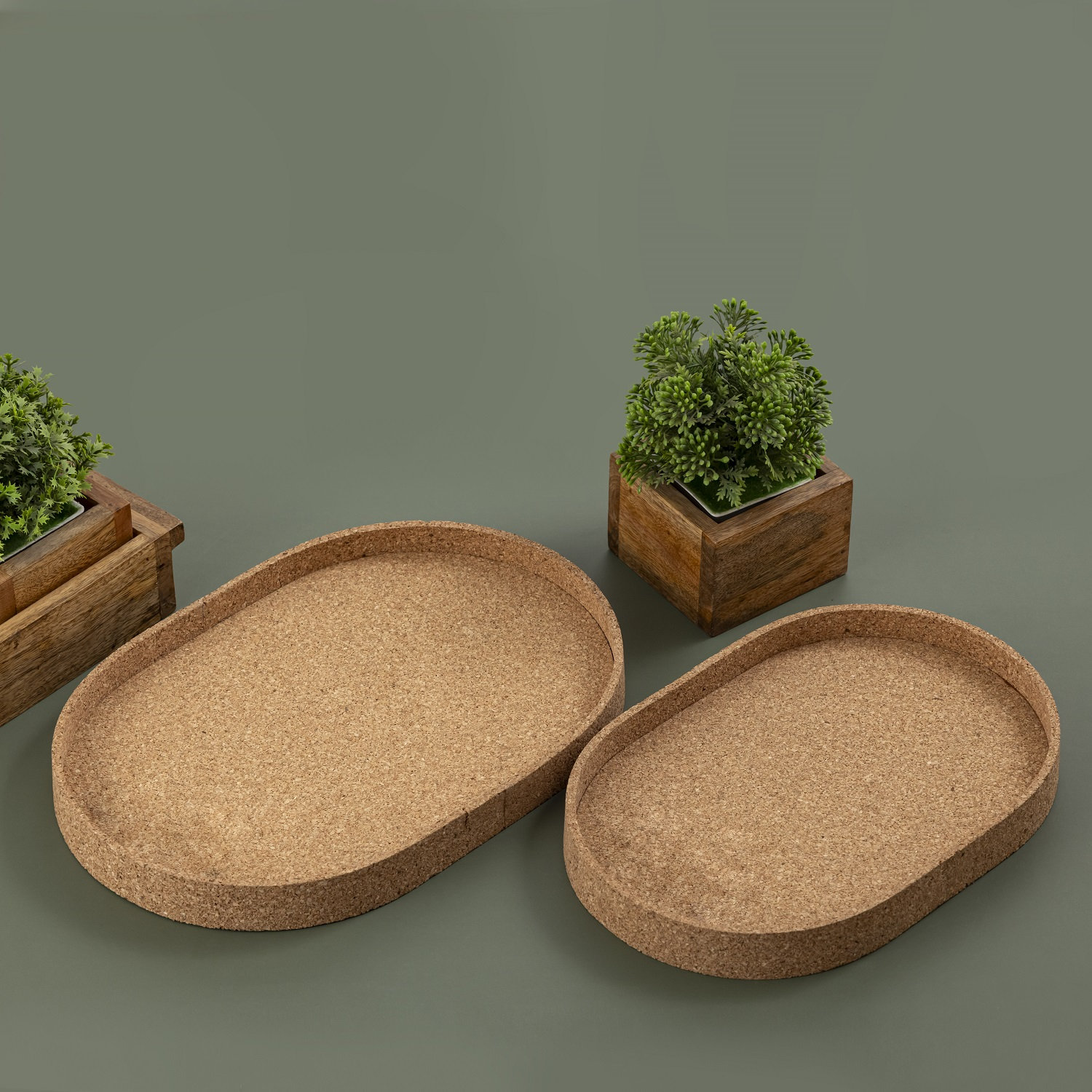Oval Cork Tray Lg, 8.25"Wx12"Dx1.25"H