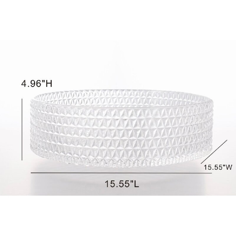 VanityIn 15.55'' Glass Circular Bathroom Sink, Crystalline Clear