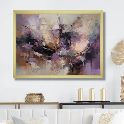 Mauve Minimalims Enchantment - art mural abstrait en marbre pour le salon