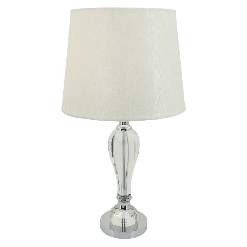 Lampe de table en cristal neutre 23,75 po, transparent - 13,0 po x 13,0 po x 23,75 po