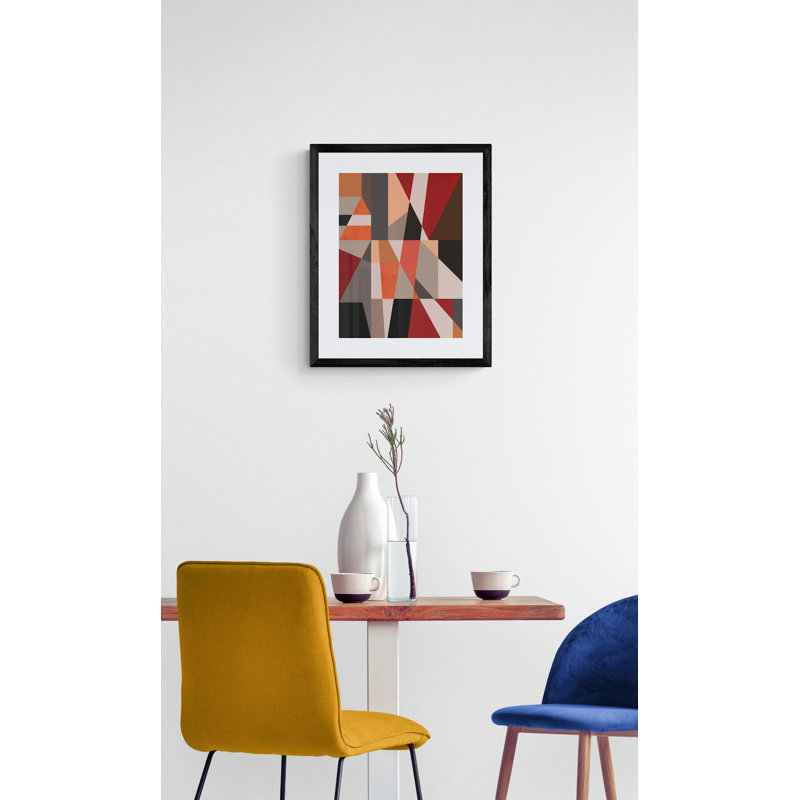 Geometric Pattern Print by Angel Estevez, Black Framed Paper, 30" H x 24" W