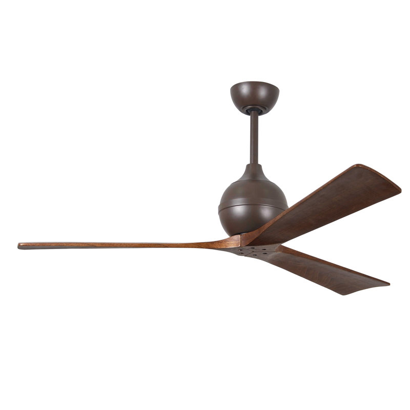 Ventilateur de plafond à 3 pales Irene, Bronze texturé, Ton noyer, L 60 po