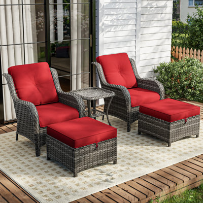 Arakawa Wicker 2 - Person Patio Conversation Set with Cushions