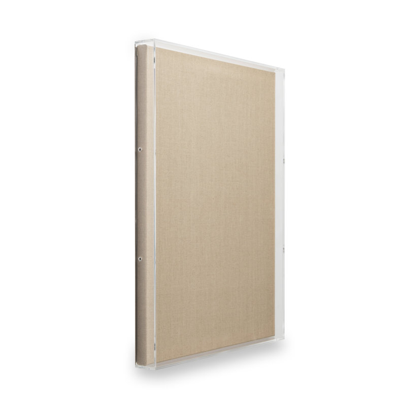 Modern Acrylic Shadowbox with Linen Canvas in 18x24 Size