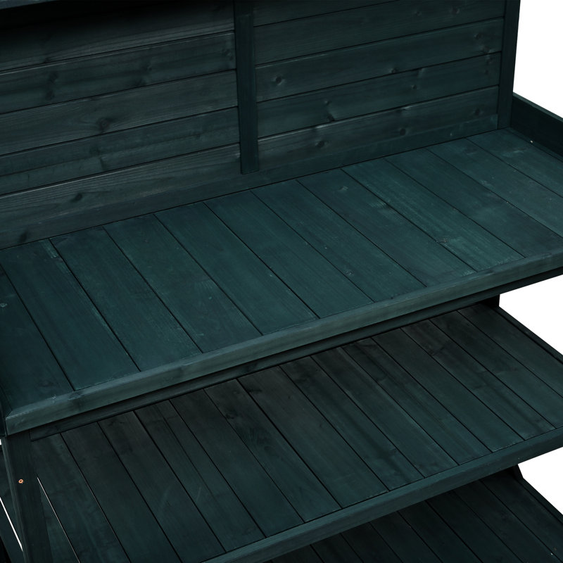 Banc de rempotage de patio rustique avec 4 tablettes et mécanisme de rangement de jardin de 65 po de hauteur