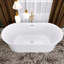 Baignoire de trempage autoportante en acrylique blanc lustré 67 po