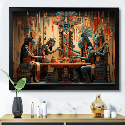 Art amérindien tissant la tapisserie - impression