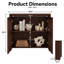 Armoire de rangement 39 po Mid-Century en rotin moderne avec 2 trous de sortie et tablettes-1988320706