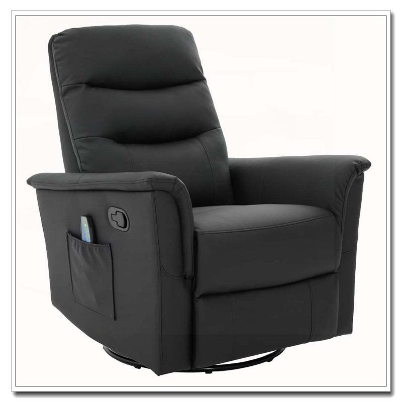 Manual Recliner Chair Rocking and Swivel Recliner Nursery Rocking Recliner Massage Recliner with 8-Point Massage Function and Adjustable Backrest