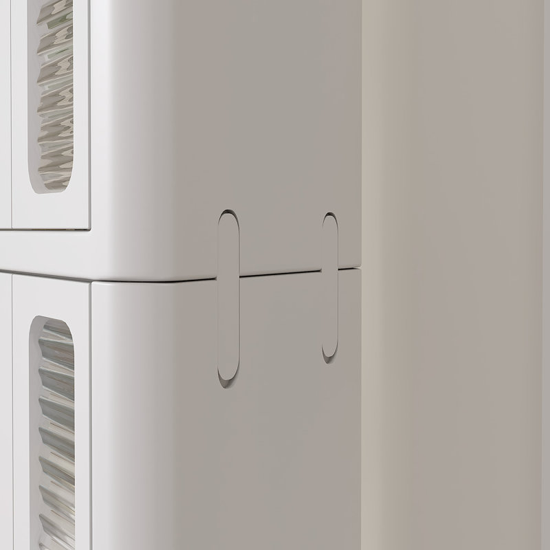 White 3-Tier Corner Storage Bins Stackable Multipurpose Storage Organiser Cabinet