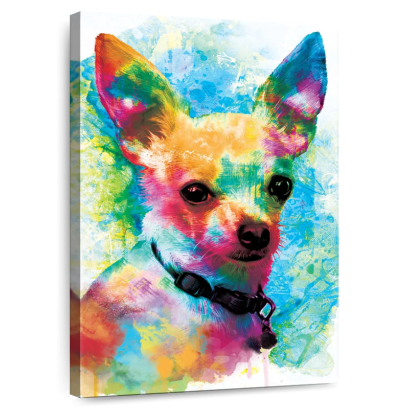 Peinture de chihuahua Brampt, H 36 po x l 24 po