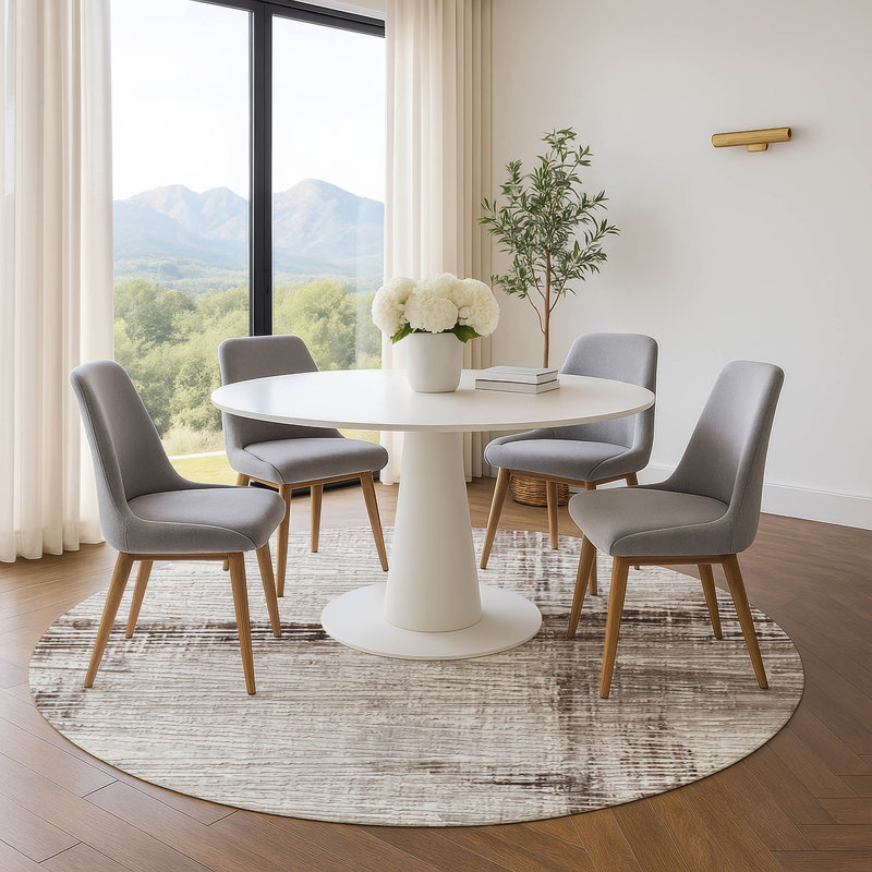 Premium Machine Washable Pirtle Stripes Rug, Round 8'