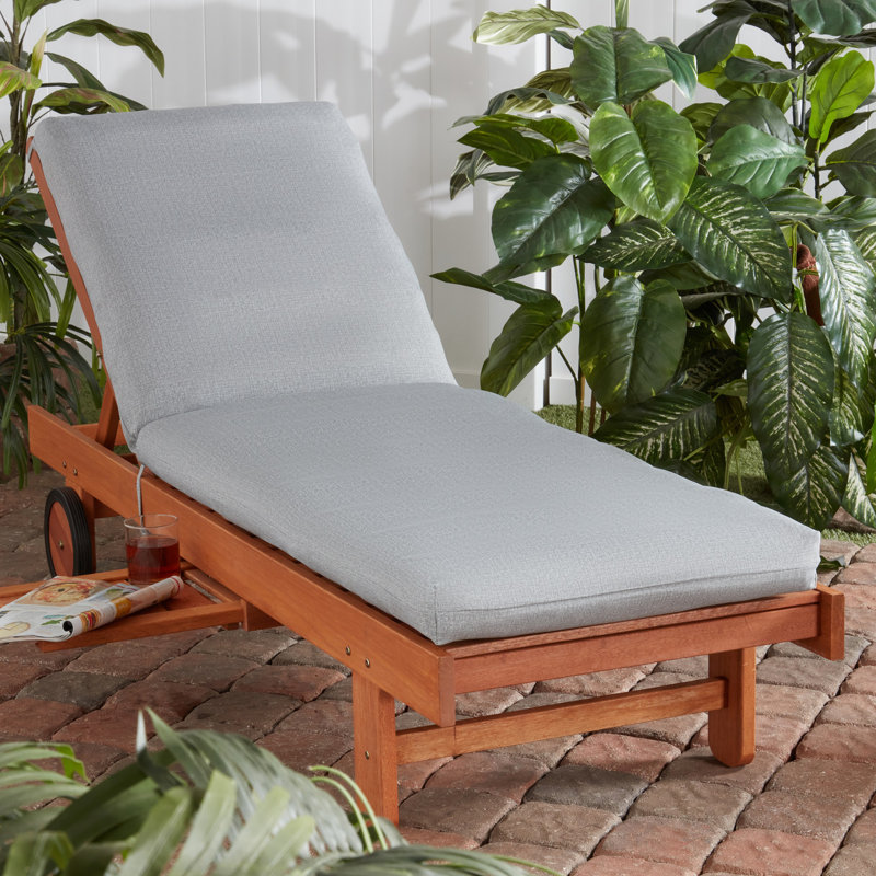 Outdoor Chaise Lounge Chair Cushion, Heather Gray