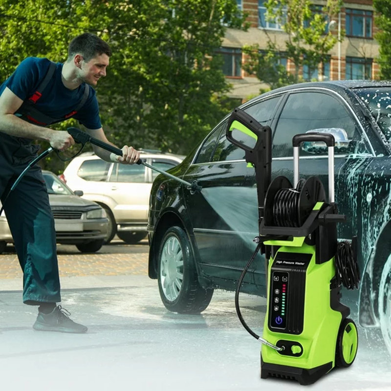 Portable Electric Pressure Cleaner , High Power Washer, Total Stop System, Wheel Design, For Home Rv Fence Garden Patio