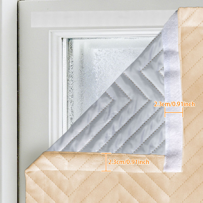 Rideau isolant matelassé à chevrons, 1 panneau, L 55 po x L 88 po, Beige