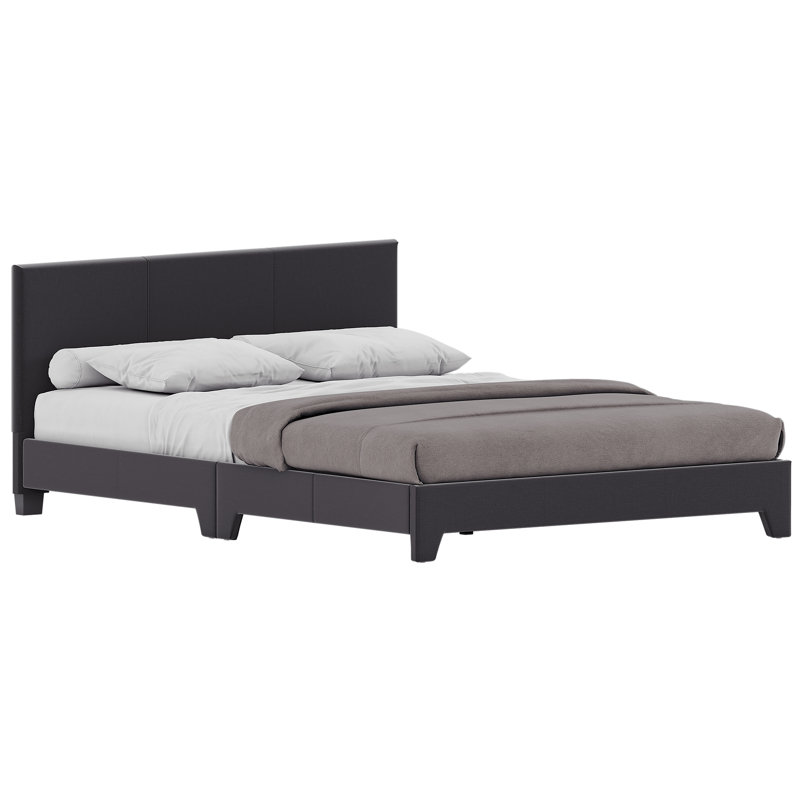 Scipio Upholstered Platform Bed, Dark Grey, Double (4'6)