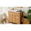 Meuble-lavabo moderne 36 po avec cadre en pin massif, 1 porte à fermeture douce et 3 tiroirs, armoire de rangement moderne-1524916075