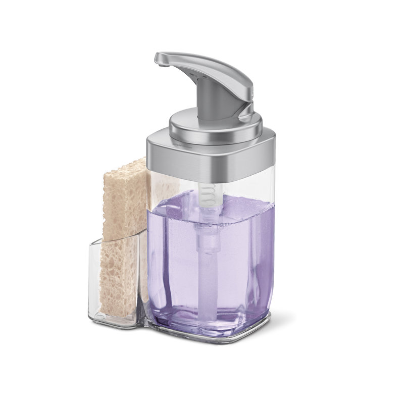 Simplehuman 650ml Square Push Pump Soap Dispenser With Caddy, Brushed Nickel