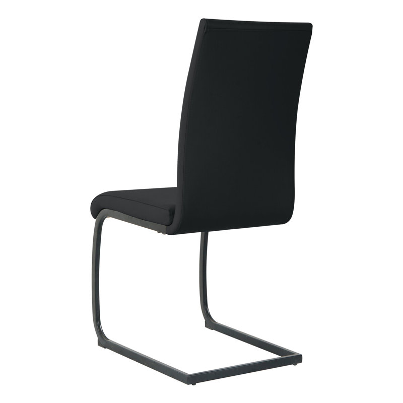Stuhl 47cm H Upholstered Metal Cantilever Chair, Black