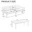 Ensemble de patio extérieur en bois massif pour trois personnes avec coussins et table basse-1574022546