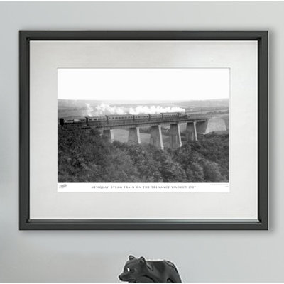 Newquay, Steam Train on the Trenance Viaduct 1907 1 Piece Single Picture Frame Wall Art