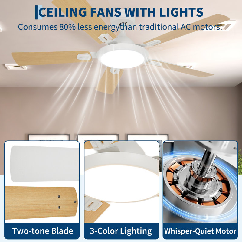 Ceiling Fan, 132.1, White, 132.1cm W