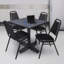 Table de salle de pause carrée Nicklo, 4 chaises empilables-32668239-131127497