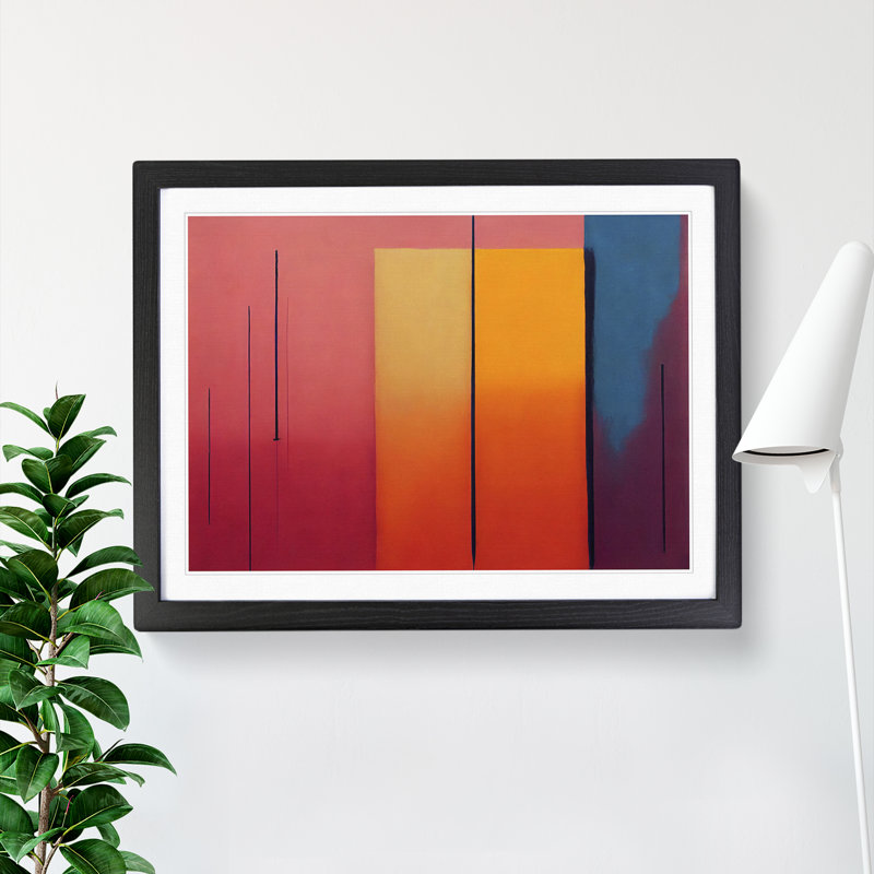 Single Picture Frame Painting, Black Framed, 46cm H x 64cm W