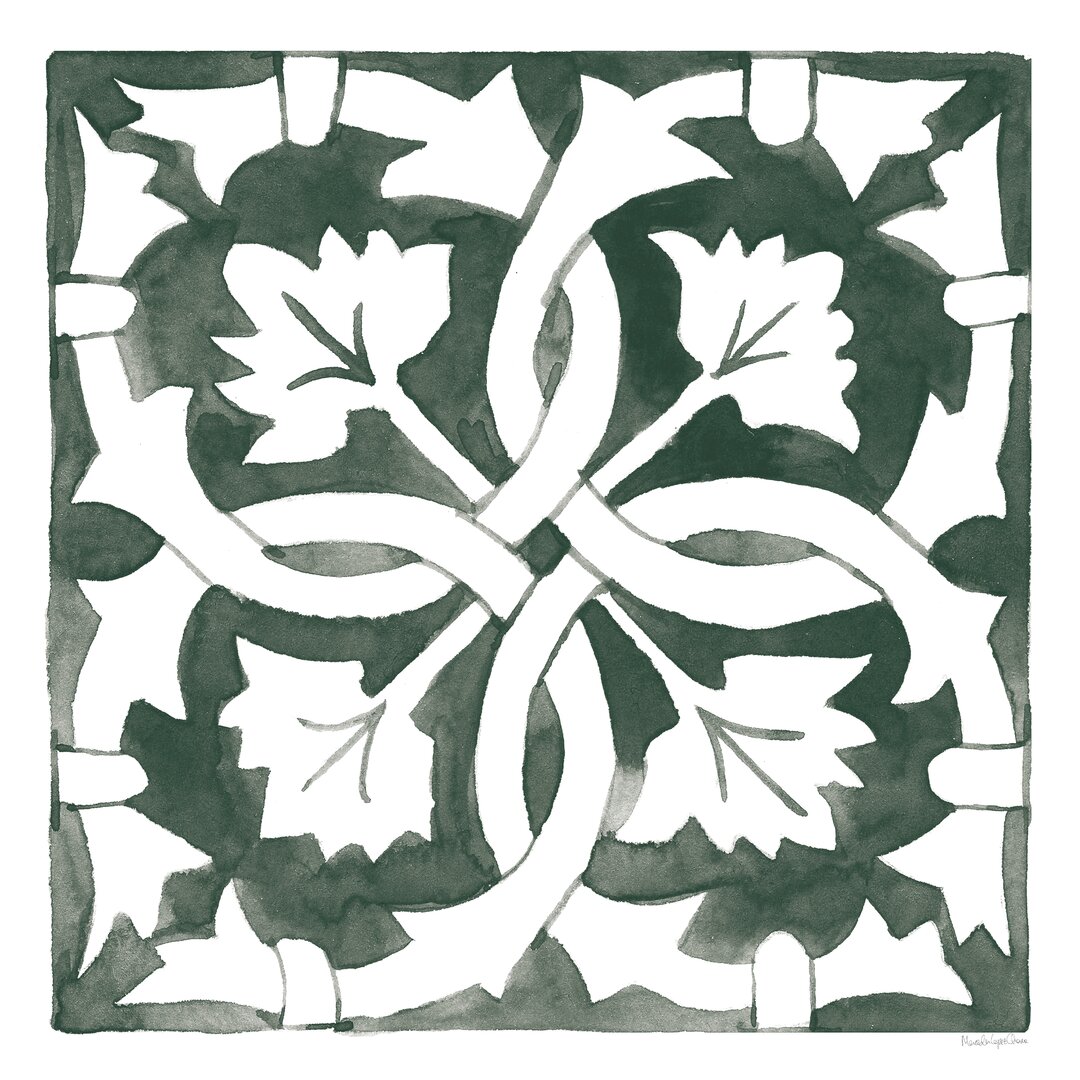 Leinwandbild Andalusian Tile III Pine Green von Mercedes Lopez Charro