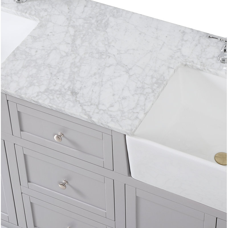 Meuble-lavabo double 72 po Pardue, Gris