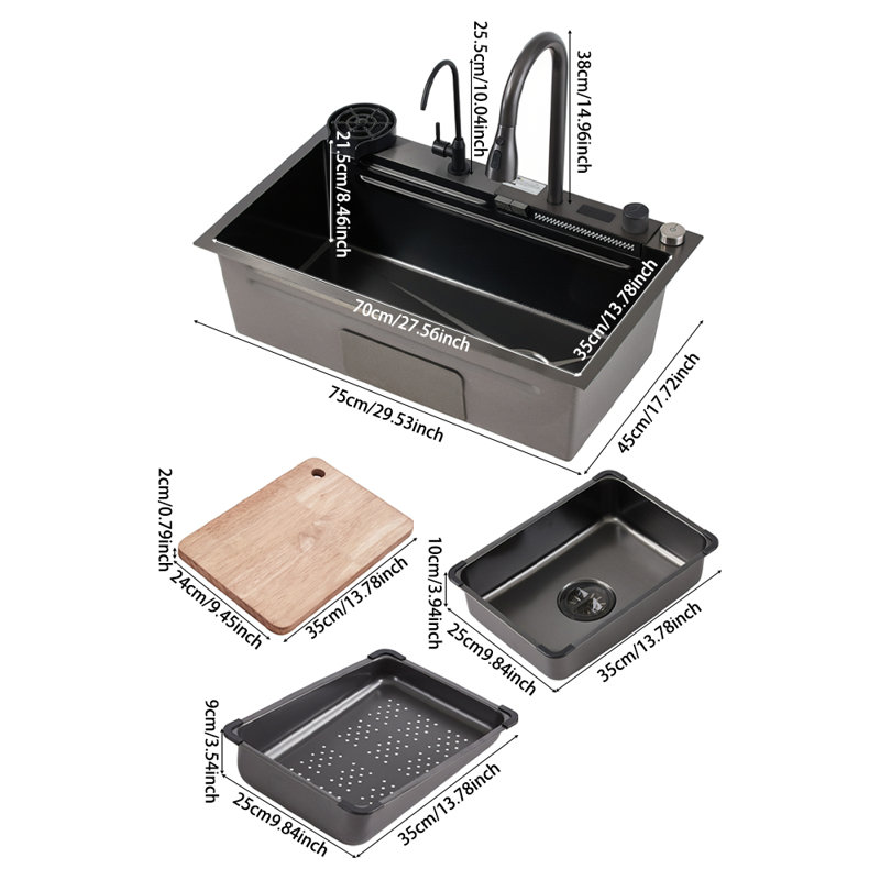 Metro Lane 75mm W Single Bowl Composite Kitchen Sink