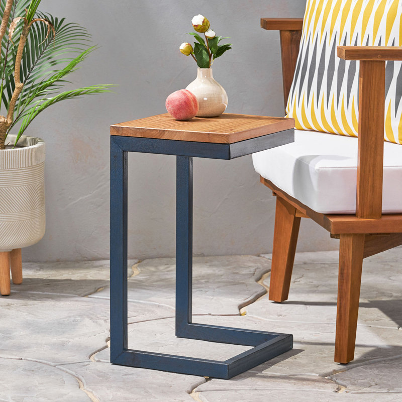 Table de salle à manger d'extérieur en fonte d'aluminium, bronze, H 12,75 po x l 10,25 po x P 19 po