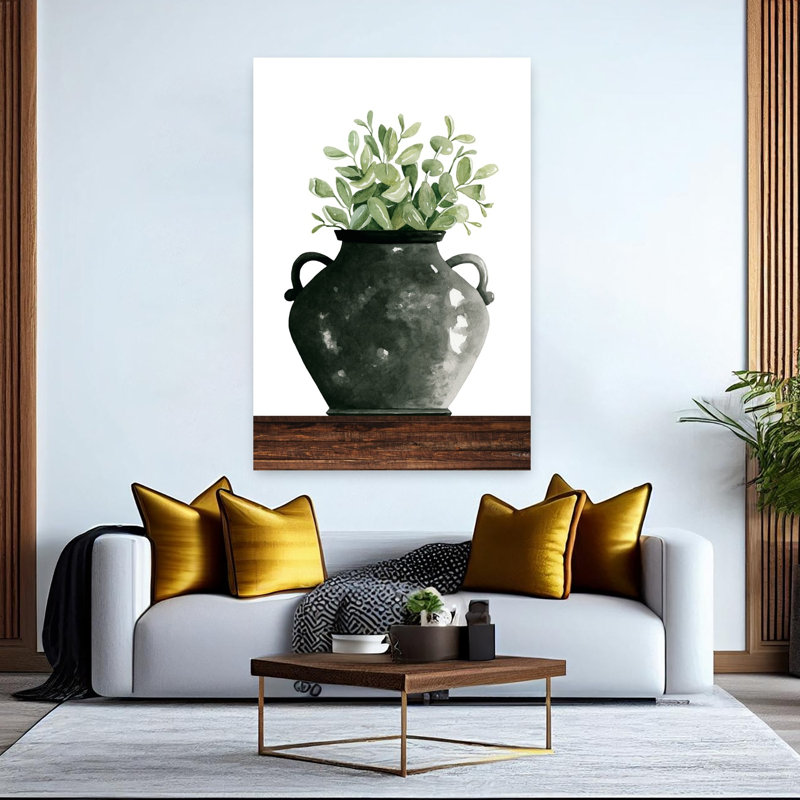 Art contemporain abstrait pot noir, H 60 po x l 40 po