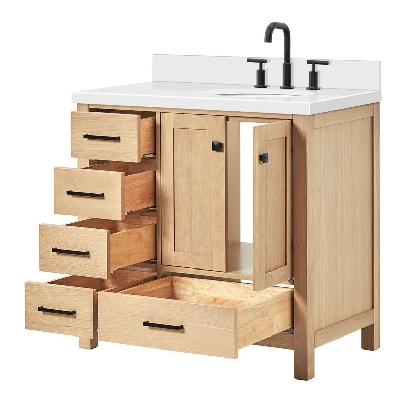Ensemble de meuble-lavabo simple 37 po Cambridge, Chêne