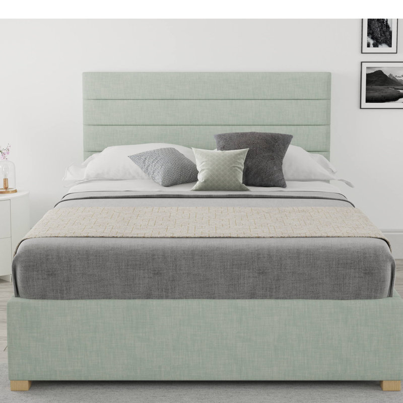 Tyson Upholstered Ottoman Storage Bed, Double (4'6), Nile Green