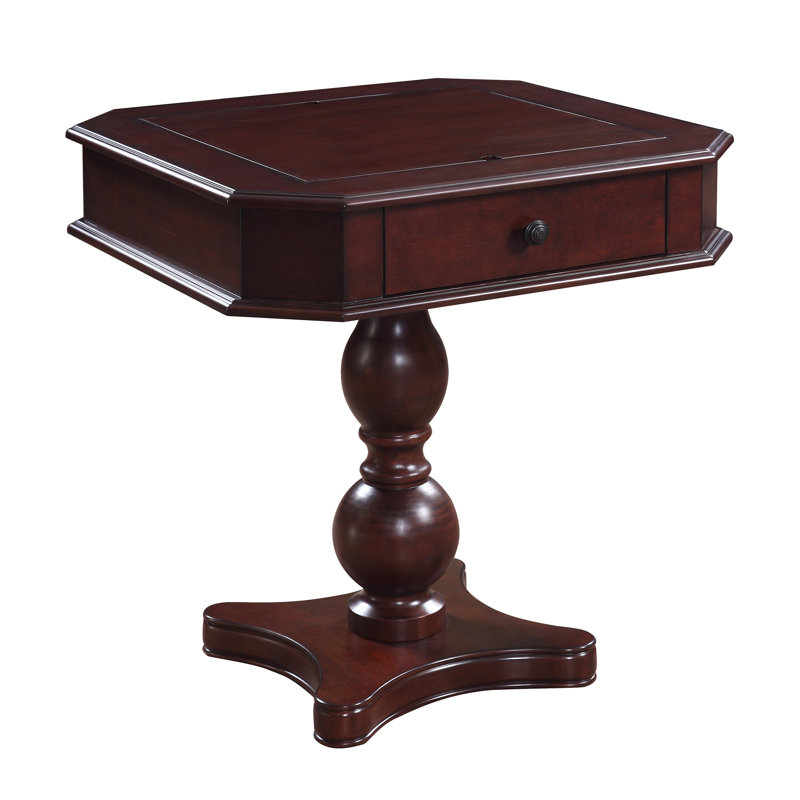 Mahogany 3-in-1 Game Table with Black Synthetic Leather Chairs