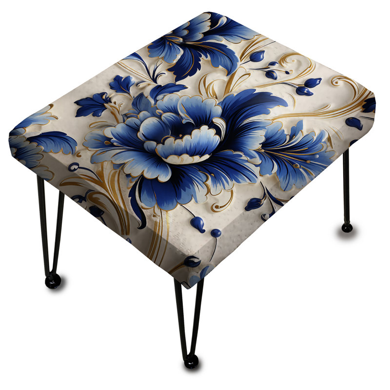 Motif victorien Regal Baroque Flourish - Repose-pieds rectangulaire damassé