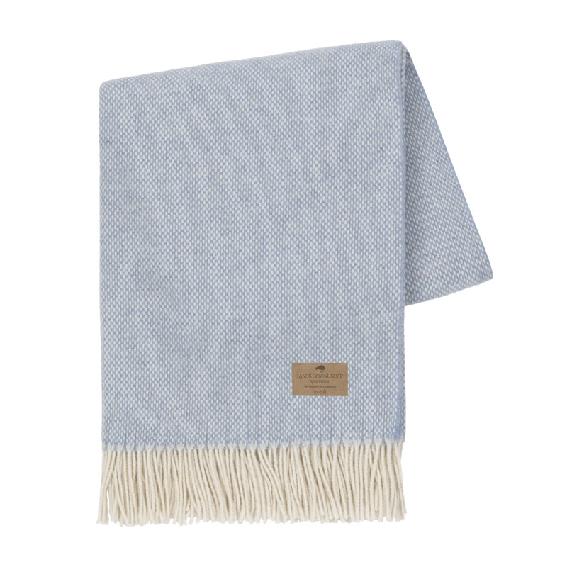 Juno Cashmere/Lambswool Throw, Light Blue