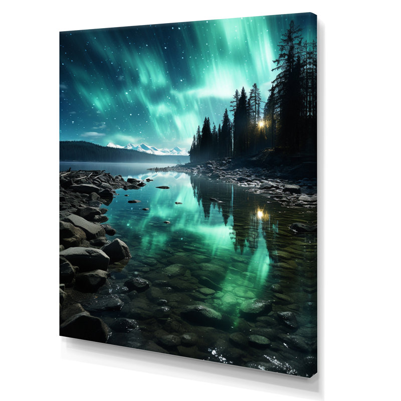 Avynlee Aurora Borealis Aurora Spectacle II sur toile, H 44 po x l 34 po x P 1,5 po, Toile tendue