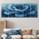 «Blue Velvet Layers Of Peones I» - art mural en velours - ensemble d'art mural traditionnel