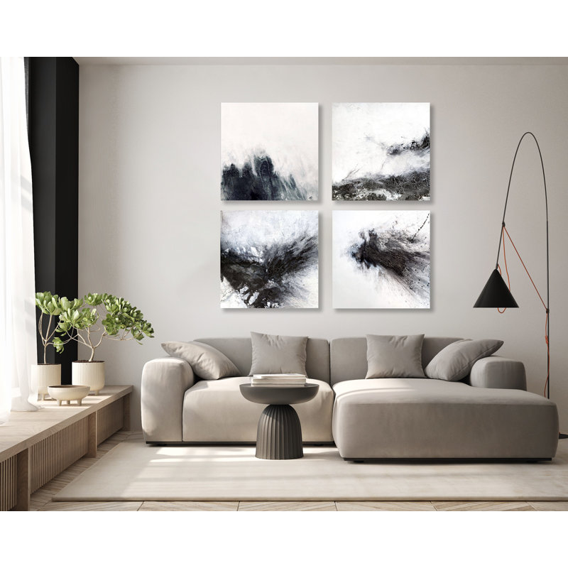 Black & Gray Set by John Beard - Artist Enhanced Canvas Print, Unframed, 20" W x 20" H x 1.5" D